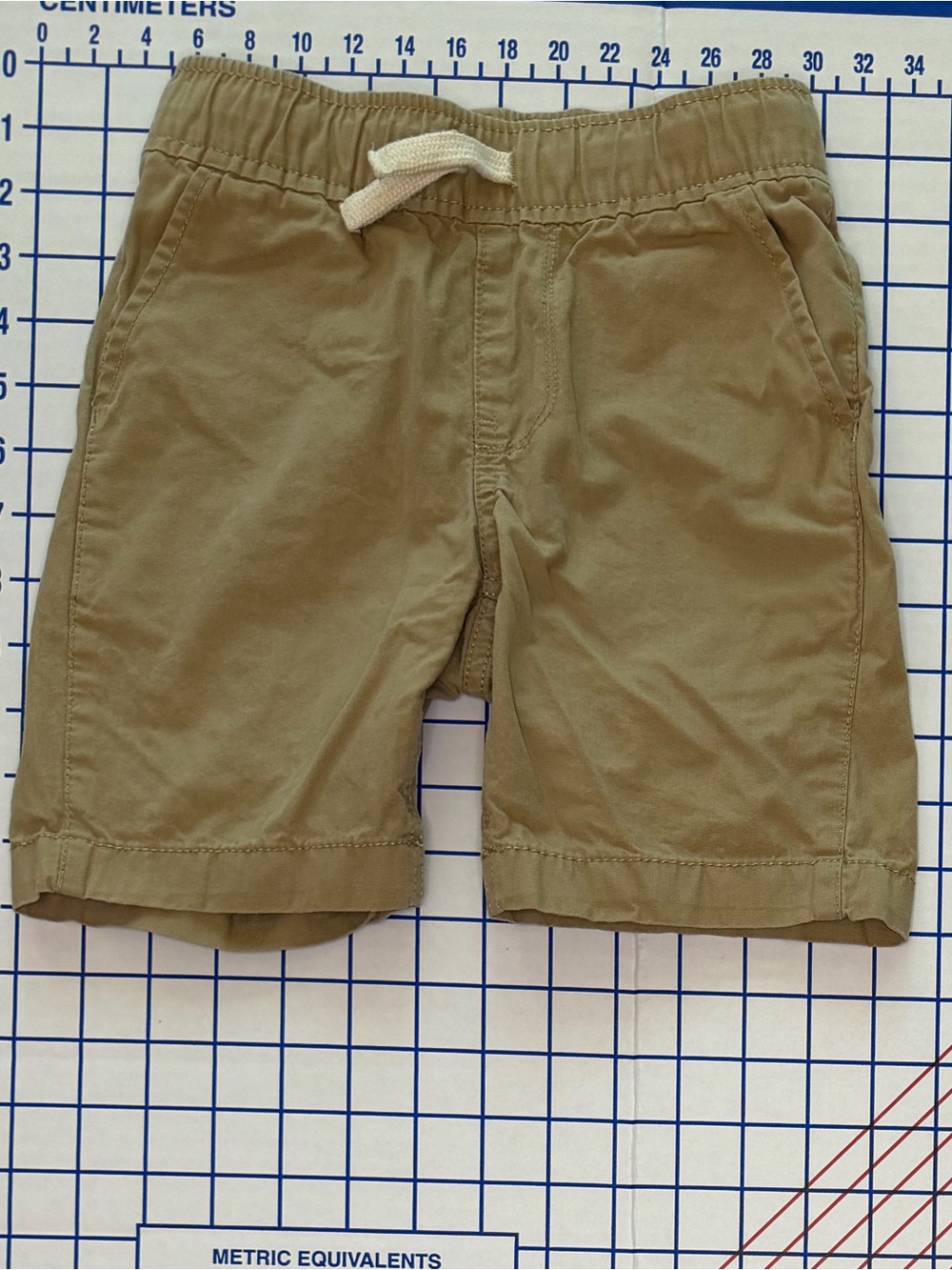Place Boys Tan Drawstring Cotton Shorts